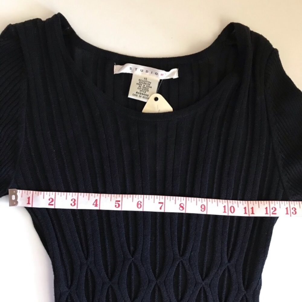 Studio M Black Long Sleeve Scooped Sweater Dress - Picture 4 of 6